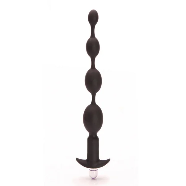 Tantus Vibrating Progressive Beads Vibrating Beaded Anal Plug Black