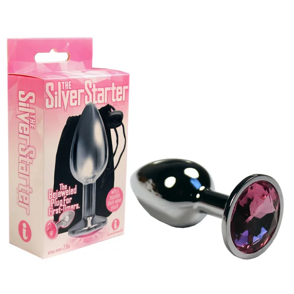 The 9''s, The Silver Starter, Bejeweled Stainless Steel Plug Pink