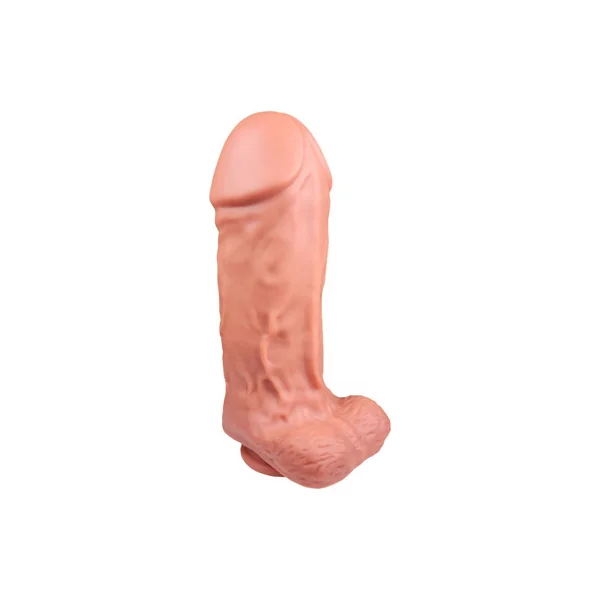The Flabbergaster by FUKENA - Extra Thick Realistic Dual Density Silicone Dildo with Balls & Suction Cup, 8.75 Inch Insertable, 3.4 Inch Max Width, Light Skin