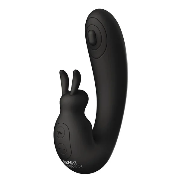 The Internal Rabbit Rechargeable Silicone Vibrator – Black