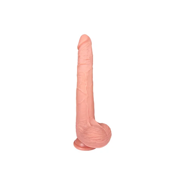 The Stallion by FUKENA - Extra Long Realistic Dual Density Silicone Dildo with Balls & Suction Cup, 10.0 Inch Insertable, 2.05 Inch Max Width, Light Skin