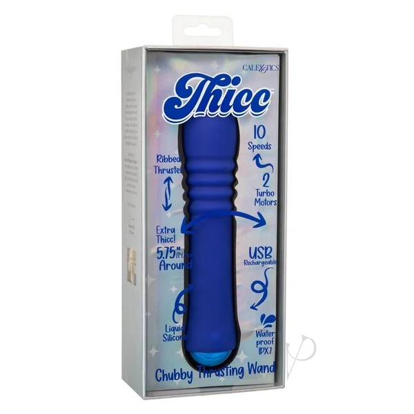 Thicc Chubby Thrusting Rechargeable Silicone Vibrating Wand - Purple