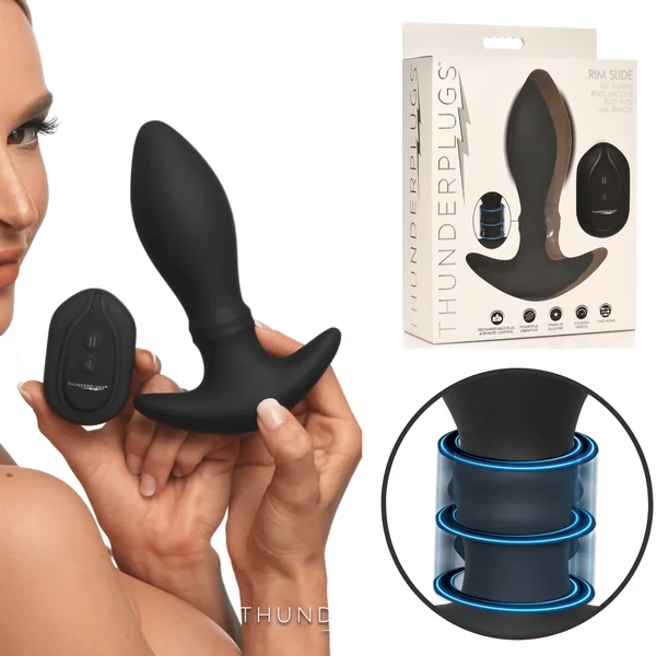 Thunder P Rim Slide 10X Sliding Ring Silicone Rechargeable Remote Control Butt Plug
