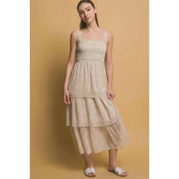 Tiered Midi Floral Dress