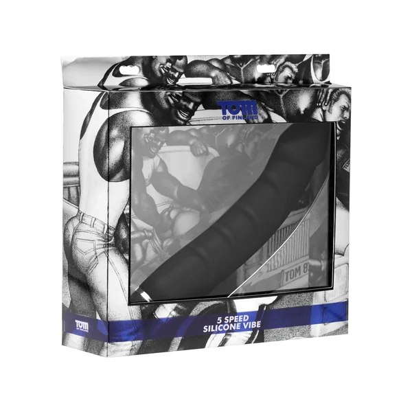 Tom Of Finland 5 Speed Silicone Anal Vibrator Black 9.5 Inch