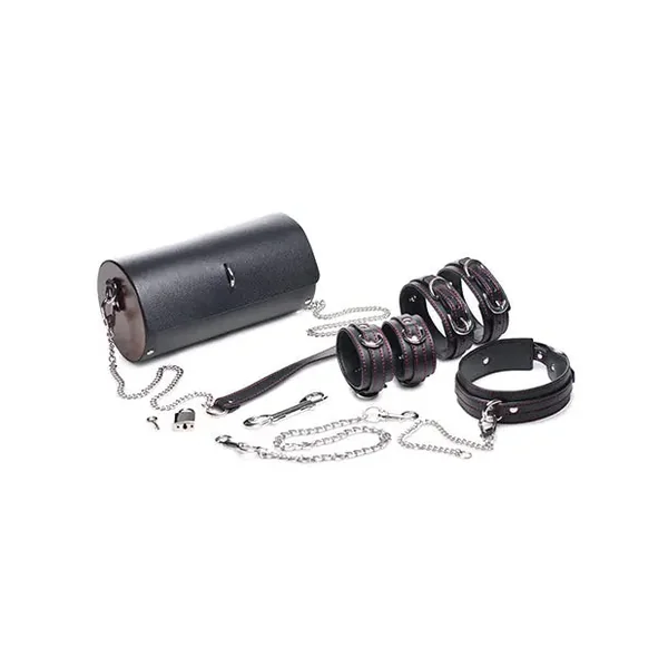 Travel BDSM Restraint Kit Kinky Clutch Beginner Bondage Set with Carrying Case