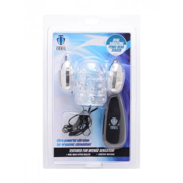 Trinity 4 Men Dual Vibrating Penis Head Teaser with Wired Controller