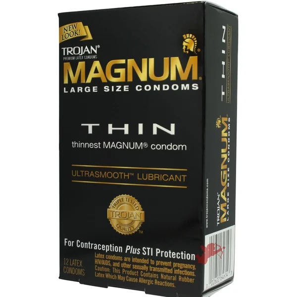 Trojan Condom Magnum Thin Large Size Lubricated 12 Pack