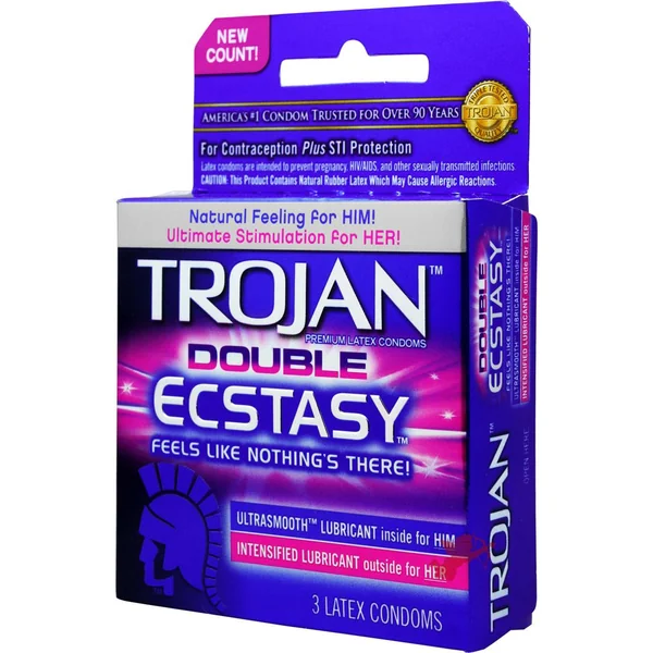 Trojan Double Ecstasy Condoms 3 Pack