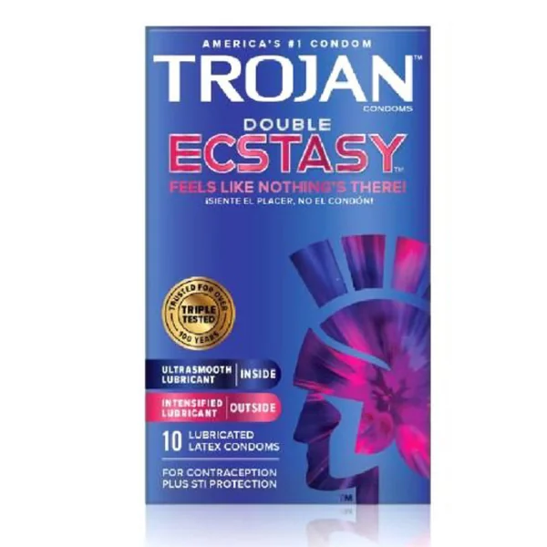 Trojan Double Ecstasy Latex Condoms (10 Pack)