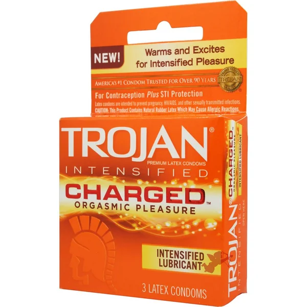 Trojan Intensified Charged Condoms - Box of 3