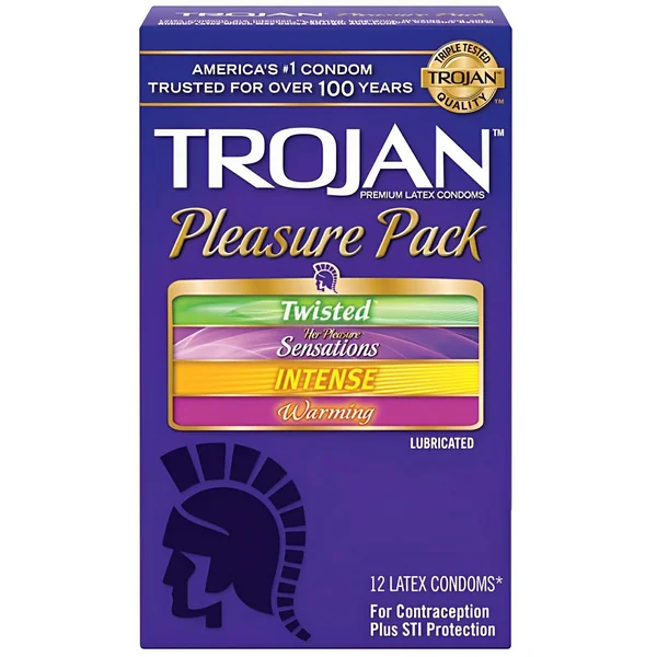 Trojan Pleasure Condoms - Asst. Box Of 12