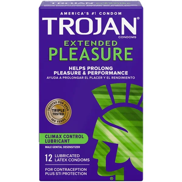 Trojan Pleasures Extended Lubricated Condoms – 12 Pack