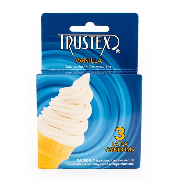 Trustex Lubricated Reservoir Tip Flavored Latex Condom Vanilla