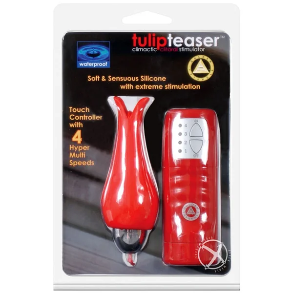 Tulip Teaser Climatic Clitoral Stimulator with Wired Remote Control - Red