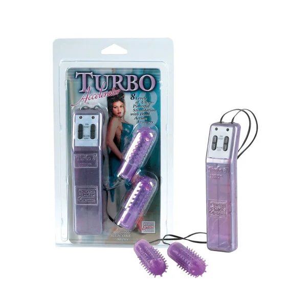 Turbo 8 Accelorator Double Bullets With Removable Ticklers 2.2 Inch Purple