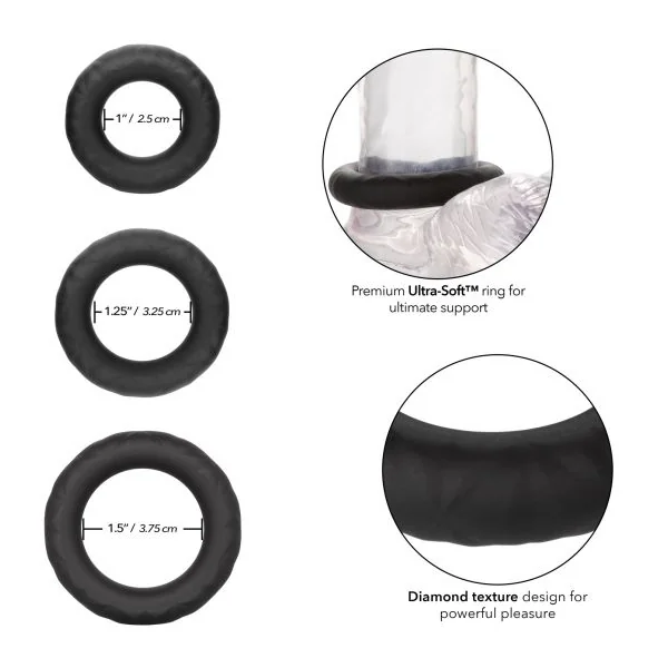 Ultra-Soft 3PC SetSilicone Non-Vibrating Penis Ring