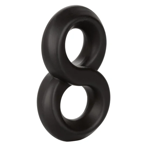 Ultra-Soft Crazy 8 Dual Silicone Cock Ring – Black