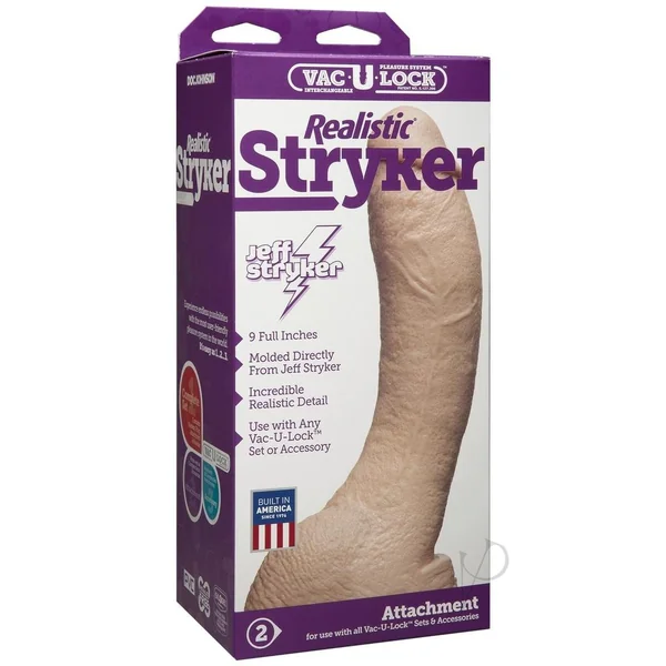 Vac-U-Lock Realistic Stryker Dildo 9in - Vanilla