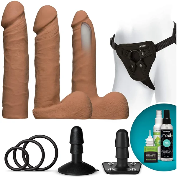 Vaculock Strap On Harness Kit With Dual Density Dildo Kit