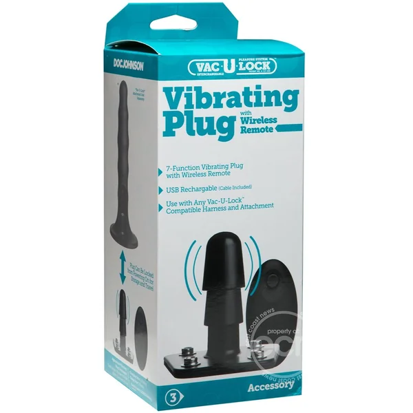 Vac-U-Lock Vibrating Plug with Wireless Remote