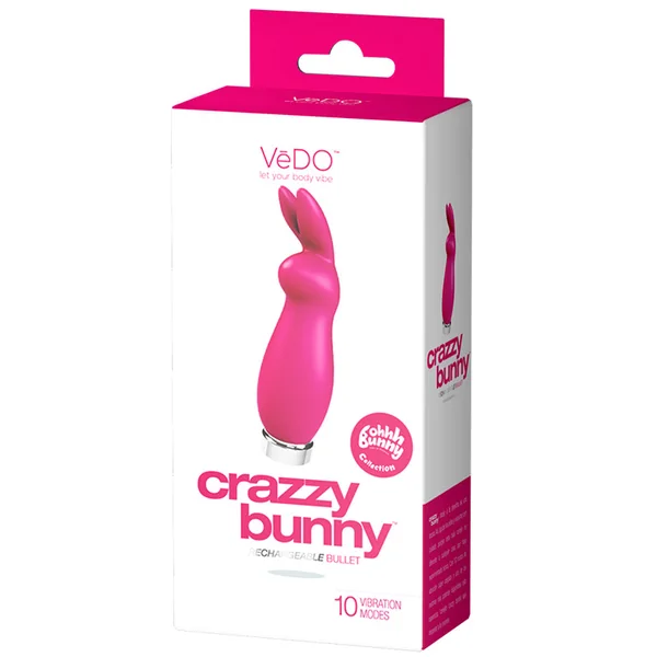 Vedo Crazzy Bunny Rechargeable Mini Vibe - Pretty In Pink