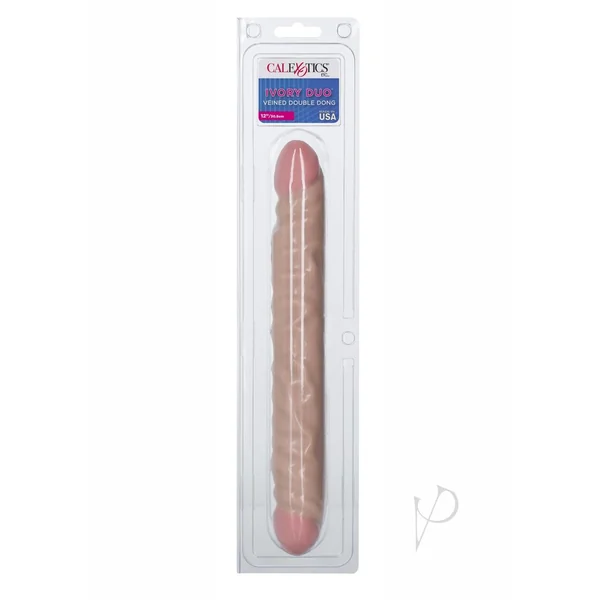 Veined Double Dong 12in - Vanilla