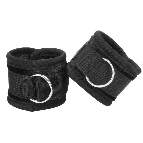 Velvet Adjustable Wrist Cuffs With Velcro Straps Black