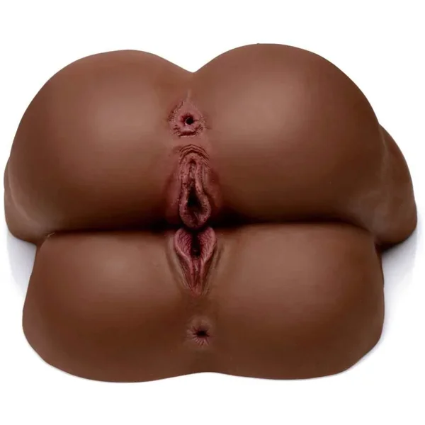 Vibrating Double Ass and Pussy Masturbator – Brown