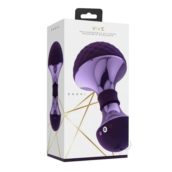 Vive Enoki Rechargeable Silicone Bendable Massager - Purple