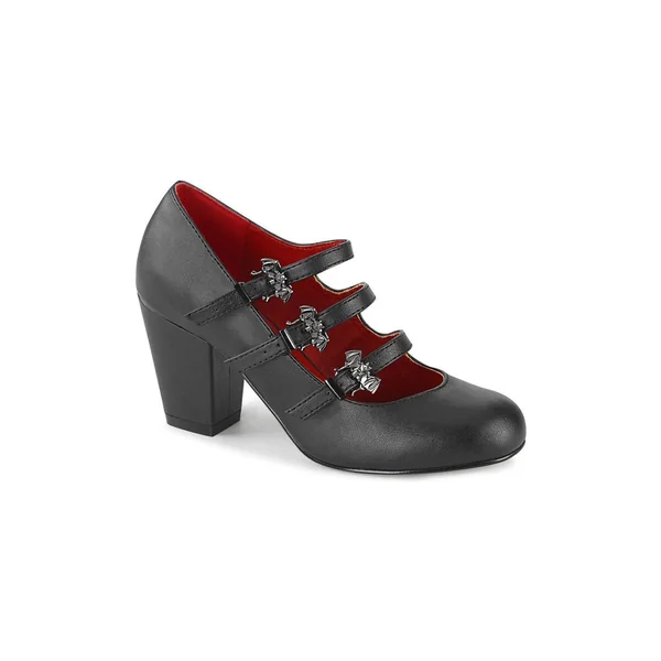 VIVIKA-38 Mary Jane | Black Faux Leather