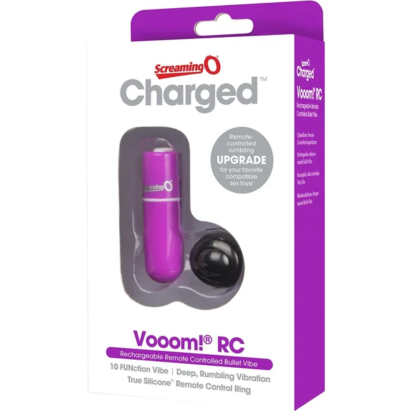 Vooom Wireless Remote Control Silicone USB Rechargeable Bullet Waterproof Purple