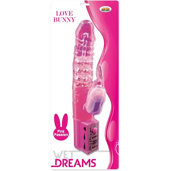Wet Dreams Love Bunny Rabbit Vibrator Dildo Pink 9.5 Inches