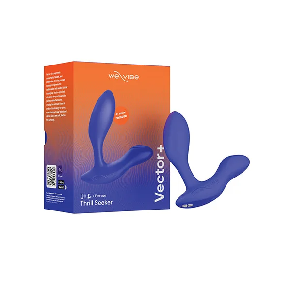 We-Vibe Vector+ Rechargeable Silicone Vibrating Prostate Massager with Remote Control - Royal Blue