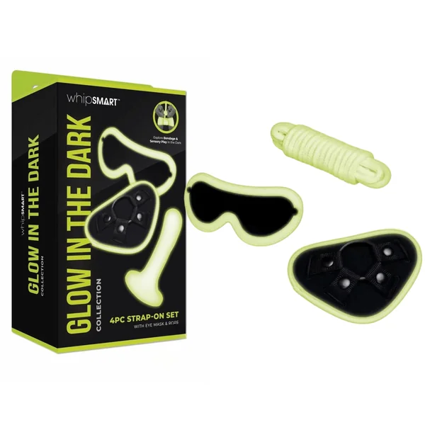 WhipSmart 4 PCS Beginner-Friendly Glow in the Dark Adjustable Strap On Harness KITS