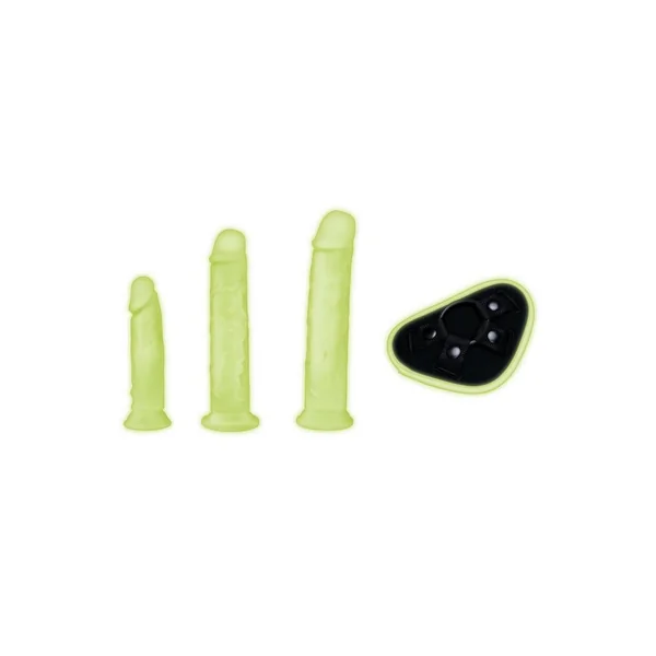WhipSmart Glow In The Dark Pegging Kit with 6in, 8in and 9in Silicone Dildos