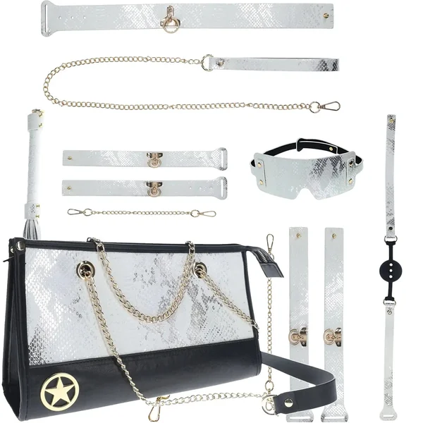 White BDSM Set Florence Collection Bondage Kit with Bag