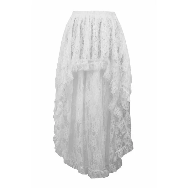 White Lace Hi Low Skirt