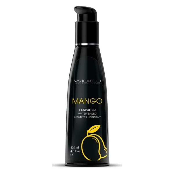 Wicked Aqua Water Based Flavored Lubricant Mango 4oz