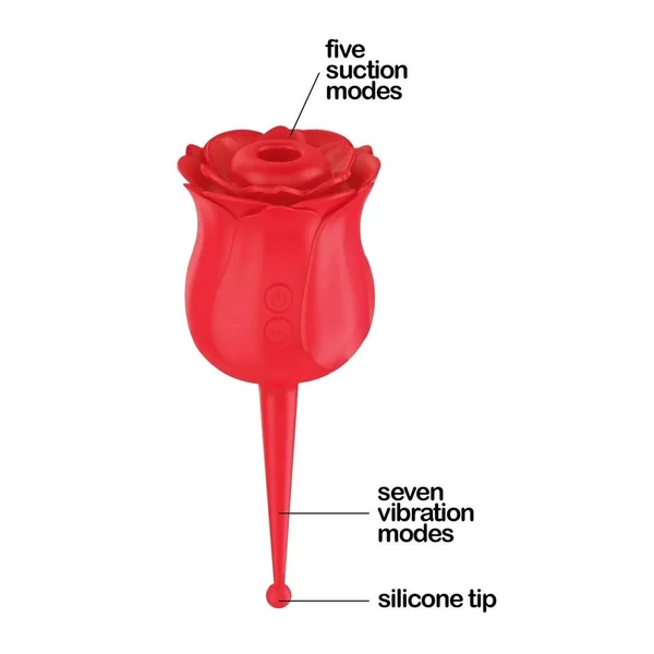 Wild Rose Le Point Rechargeable Silicone Suction Vibrator – Red