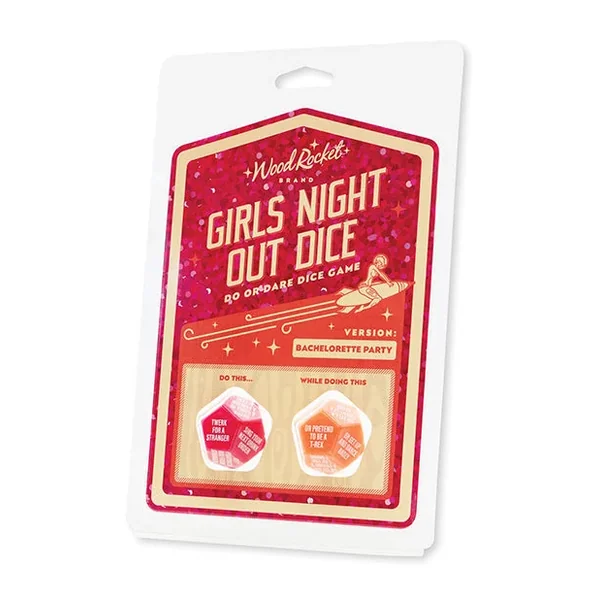 Wood Rocket Girls Night Out Do or Dare Dice Game – Red