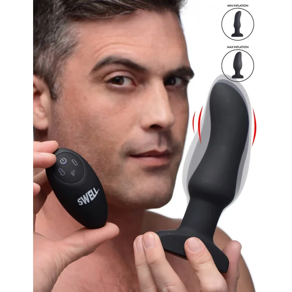 Worlds First Remote Control Vibrating Inflatable Anal Plug Curved Silicone