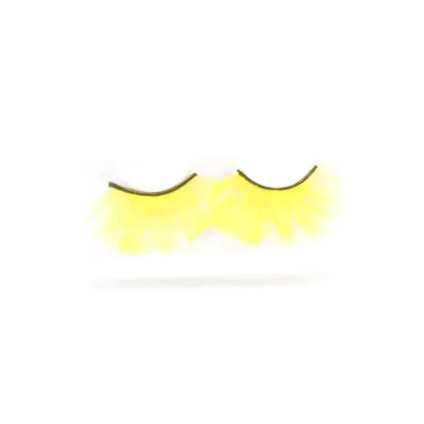 Yellow Faux Feather Eyelashes