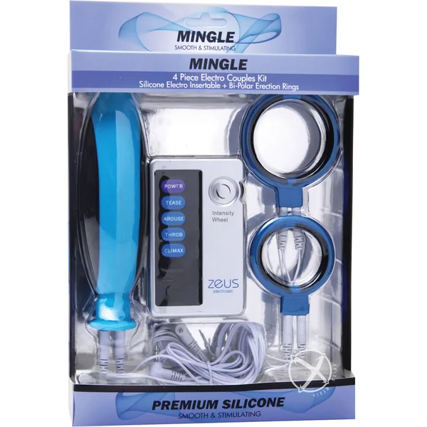 Zeus Electrosex Mingle 4 Piece Electro Couples Kit - Blue